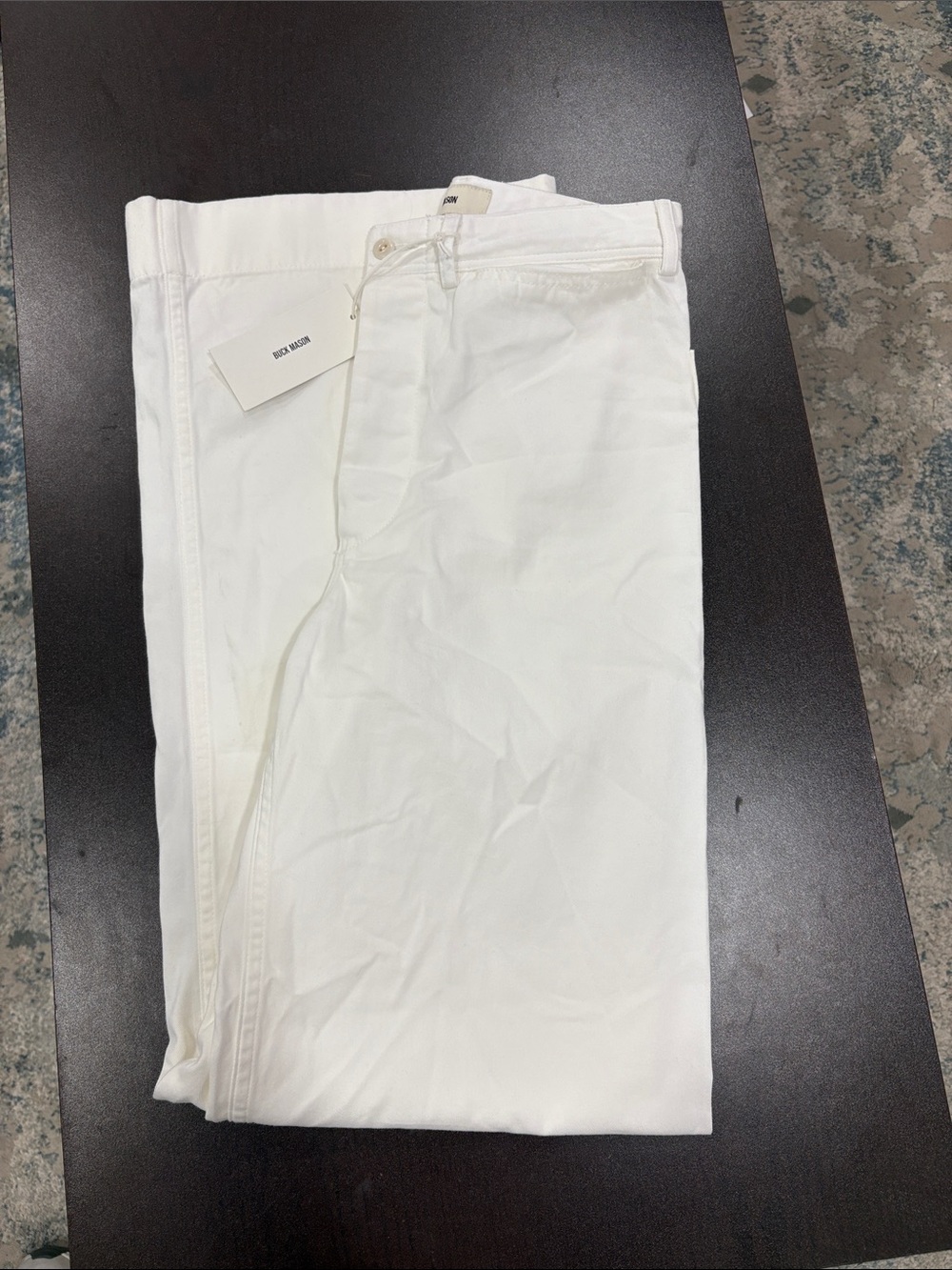 NWT Buck Mason Women’s White Wide Leg Sailorette Pant Size 23 Retail $198